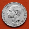 . ESPAÑA Rey ALFONSO XII 50 CENTIMOS 1880 * 8/0 MSM REY y ESCUDO KM.685 MONEDA DE PLATA MBC Spain R/1