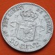 . ESPAÑA Rey ALFONSO XII 50 CENTIMOS 1880 * 8/0 MSM REY y ESCUDO KM.685 MONEDA DE PLATA MBC Spain R/1