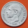 ESPAÑA Rey ALFONSO XII 50 CENTIMOS 1881 * 8/1 MSM REY y ESCUDO KM.685 MONEDA DE PLATA MBC Spain R/2