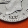 ESPAÑA Rey ALFONSO XII 50 CENTIMOS 1881 * 8/1 MSM REY y ESCUDO KM.685 MONEDA DE PLATA MBC Spain R/2
