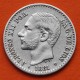 ESPAÑA Rey ALFONSO XII 50 CENTIMOS 1881 * 8/1 MSM REY y ESCUDO KM.685 MONEDA DE PLATA MBC Spain R/2