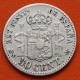 ESPAÑA Rey ALFONSO XII 50 CENTIMOS 1881 * 8/1 MSM REY y ESCUDO KM.685 MONEDA DE PLATA MBC Spain R/2