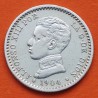 ESPAÑA Rey ALFONSO XIII 50 CENTIMOS 1904 * 0 4 SMV REY y ESCUDO KM.723 MONEDA DE PLATA MBC- Spain silver R/1