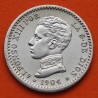 ESPAÑA Rey ALFONSO XIII 50 CENTIMOS 1904 * 1 0 PCV REY y ESCUDO KM.723 MONEDA DE PLATA MBC Spain silver R/3