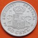 ESPAÑA Rey ALFONSO XIII 50 CENTIMOS 1904 * 1 0 PCV REY y ESCUDO KM.723 MONEDA DE PLATA MBC Spain silver R/3