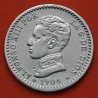 ESPAÑA Rey ALFONSO XIII 50 CENTIMOS 1904 * 0 4 SMV REY y ESCUDO KM.723 MONEDA DE PLATA MBC- Spain silver R/5