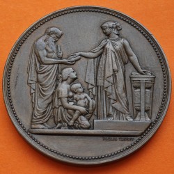 FRANCIA MEDALLA DE BRONCE 1876-1877 MÉRITO EN BENEFICIENCIA VILLE DE PARIS sr CORNET BUREAU DE BIENFAISANCE