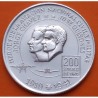PERU 200 SOLES DE ORO 1974 HEROES DE LA AVIACION CHAVEZ y QUIÑONES KM.235 MONEDA DE PLATA @LIMPIADA@ silver coin R/3