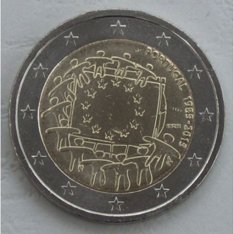 . .2 EUROS 2015 BANDERA EUROPEA PORTUGAL SC Moneda Coin