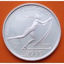 SAN MARINO 1000 LIRAS 1987 JUEGOS UNIVERSITARIOS DE ZAGABRIA KM.214 MONEDA DE PLATA PROOF 1000 Lire