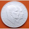 NORUEGA 25 KRONER 1970 1945 REYES OLAV y HAAKON VII LIBERACION DE LOS NAZIS KM.414 MONEDA DE PLATA SC Norway silver coin