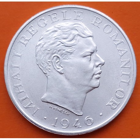 RUMANIA 100000 LEI 1946 REY MIHAI I y DAMA CON PALOMA KM.71 MONEDA DE PLATA EBC- Romania silver WWII R/42