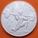SAMOA I SISIFO 1 DOLAR 1976 HALTEROFILIA OLYMPIC GAMES KM.22A MONEDA DE PLATA PROOF Western Samoa 1 Tala 1976