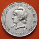 . Republica Dos Estados Unidos do BRASIL 2000 REIS 1907 DAMA y VALOR KM.508 MONEDA DE PLATA MBC- Brazil silver