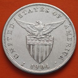FILIPINAS 1 PESO 1904 S DAMA KM.172 MONEDA DE PLATA @ESCASA@ Ocupacion de Estados Unidos PHILIPPINES Insular Government