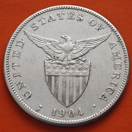 FILIPINAS 1 PESO 1904 S DAMA KM.172 MONEDA DE PLATA @ESCASA@ Ocupacion de Estados Unidos PHILIPPINES Insular Government