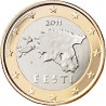 ESTONIA 1 EURO 2011 MAPA DEL PAIS 1º AÑO DE EMISIÓN MONEDA BIMETALICA SC Leves imperfecciones 1€ EESTI