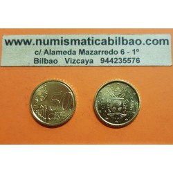 . 1ª AÑO DE EMISIÓN SIN EL PAPA FRANCISCO x VATICANO 50 CENTIMOS 2017 MONEDA DE LATON SC Euro