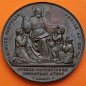 @LUJO@ 1854 VATICANO MEDALLA DE COBRE VATICAN MEDAL PIUS IX NURSERY SCHOOL IN ROME Girometti ITALIAN PAPAL STATES