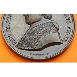 @LUJO@ 1854 VATICANO MEDALLA DE COBRE VATICAN MEDAL PIUS IX NURSERY SCHOOL IN ROME Girometti ITALIAN PAPAL STATES