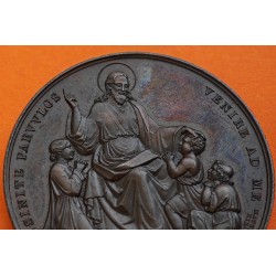 @LUJO@ 1854 VATICANO MEDALLA DE COBRE VATICAN MEDAL PIUS IX NURSERY SCHOOL IN ROME Girometti ITALIAN PAPAL STATES