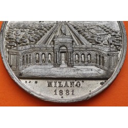 @ESCASA@ 1881 ITALIA MEDALLA DE ZINC MILANO ESPOSIZIONE NAZIONALE Medaglia Medal NATIONAL EXPOSITION