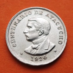 . 1924 PERU MEDALLA DE PLATA 1824 CENTENARIO DE LA BATALLA AYACUCHO modulo 1/2 REAL