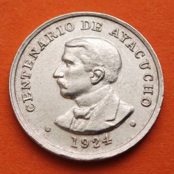 . 1924 PERU MEDALLA DE PLATA 1824 CENTENARIO DE LA BATALLA AYACUCHO modulo 1/2 REAL