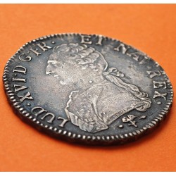 @ESCASA@ FRANCIA 1 ECU 1764 Letra L Ceca de BAYONNE Rey LOUIS XV MONEDA DE PLATA KM.512.12 France & Navarra