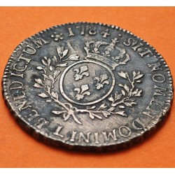 @ESCASA@ FRANCIA 1 ECU 1764 Letra L Ceca de BAYONNE Rey LOUIS XV MONEDA DE PLATA KM.512.12 France & Navarra