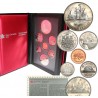 CANADA 1987 PRESTIGE SET 1+5+10+25+50 Centavos + 1 Dolar CANOA Nickel + 1 DOLAR 1987 BARCO DAVIS STRAIT PLATA 7 monedas