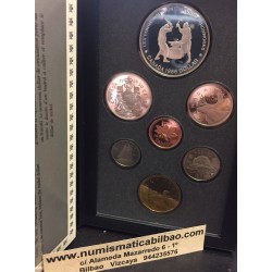 CANADA 1988 PRESTIGE SET 1+5+10+25+50 Centavos + 1 Dolar GANSO Latón + 1 DOLAR 1988 SAINT MAURIC IRONWORKS PLATA 7 monedas