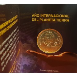 ESPAÑA CARTERA FNMT 12 EUROS 2008 PLATA SC AÑO INTERNACIONAL DEL PLANETA TIERRA