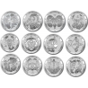 . 12 monedas x TOKELAU 5 DOLARES 2022 HOROSCOPO Serie ZODIAC PLATA SC silver CAPSULA 1 ONZA 2022