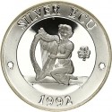 @PIEDFORT - PESO DOBLE@ IRLANDA DEL NORTE SILVER ECU 1992 JOVEN y ARPA KM.X.P.3 MONEDA DE PLATA PROOF Silver Set 1,48 ONZAS