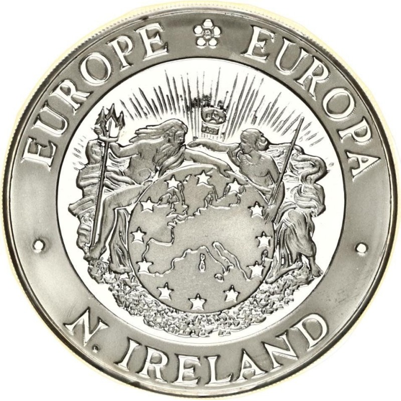 INGLATERRA SILVER ECU 1993 PUENTE DE LONDRES y BARCO Ceca TOWER KM.XXX MONEDA DE PLATA PROOF UK silver