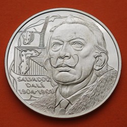 @RARA@ CATALUÑA 5 ECU 1995 EUGENIO SALVADOR DALI 1904 1989 MONEDA DE NICKEL PROOFLIKE CATALUNYA