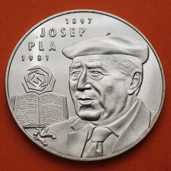 CATALUÑA 5 ECU 1994 ESCRITOR JOSEP PLA KM.X.M.14 MONEDA DE NICKEL SC 5 Catalunya