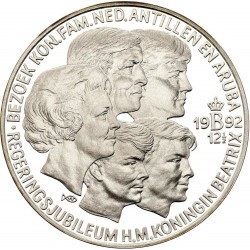 @ESTUCHE y CERTIFICADO@ HOLANDA 25 ECU 1992 REYES KM.X.62 MONEDA DE PLATA PROOF The Netherlands silver 0,74 ONZAS