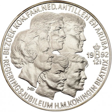 @ESTUCHE y CERTIFICADO@ HOLANDA 25 ECU 1992 REYES KM.X.62 MONEDA DE PLATA PROOF The Netherlands silver 0,74 ONZAS