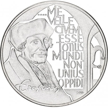 @ESTUCHE y CERTIFICADO@ HOLANDA 10 ECU 1991 ERASMUS DE ROTTERDAM KM.X.45 MONEDA DE PLATA PROOF The Netherlands 0,74 ONZAS