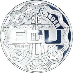 @ESTUCHE + CERTIFICADO Tirada 2.750@ HOLANDA 25 ECU 1991 FOUR DAY MARCH KM.X.42 MONEDA DE PLATA PROOF The Netherlands 0,74 ONZAS