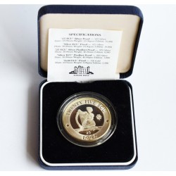 INGLATERRA SILVER ECU 1993 PUENTE DE LONDRES y BARCO Ceca TOWER KM.XXX MONEDA DE PLATA PROOF UK silver