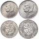 . 2 únicas monedas con JOSEF STALIN x CHECOSLOVAQUIA 50 + 100 KORUN 1949 BUSTO MILITAR POR SU 70 CUMPLEAÑOS KM.29+30 PLATA SC-