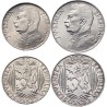 2 únicas monedas con JOSEF STALIN x CHECOSLOVAQUIA 50 + 100 KORUN 1949 BUSTO MILITAR POR SU 70 CUMPLEAÑOS KM.29+30 PLATA SC-