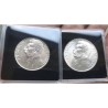 2 únicas monedas con JOSEF STALIN x CHECOSLOVAQUIA 50 + 100 KORUN 1949 BUSTO MILITAR POR SU 70 CUMPLEAÑOS KM.29+30 PLATA SC-