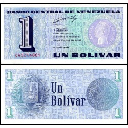 . VENEZUELA 1 BOLIVAR 1989 BUSTO DE SIMON BOLIVAR Pick 68 BILLETE SC UNC BANKNOTE