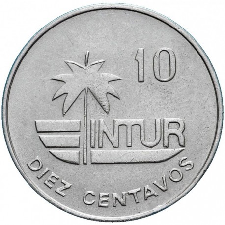 @Tipo CON VALOR 10 - Nº GRANDE@ CUBA 10 CENTAVOS 1981 COLIBRI Serie INTUR KM.415.1 MONEDA DE NICKEL SC-