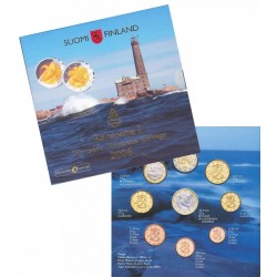 FINLANDIA CARTERA OFICIAL EUROS 2006 SC 1+2+5+10+20+50 Cts. 1€ 2€ + 2 EUROS 2005 ONU SET 9 MONEDAS
