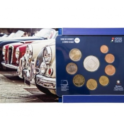 ITALIA CARTERA OFICIAL EUROS 2025 UNC 1 Céntimo a 2 Euros + 3 EUROS 2025 AUTOMOBILE PLATA